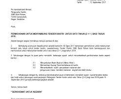 Surat permohonan sendiri dapat bersifat resmi atau pun tidak resmi. Borang Tender Kantin Sekolah 2018 Negeri Sembilan