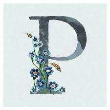 Watercolor Floral Background In Blue Theme Letter P Watercolor Color Floral Png And Vector With Transparent Background For Free Download Floral Watercolor Watercolor Lettering Floral Background