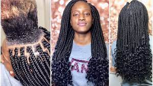 Box Braids With Curly Ends Tutorial Goddess Braids Very Deatiled Youtube Knotless box braids are essentially box braids done with a different technique to install them—without the traditional association of pain at the root of the install, says ms.