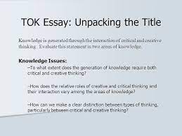 Start thinking about the heading from the very. Tok Essay Unpacking The Title Ppt Video Online Download