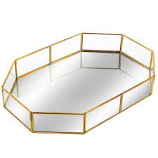 Momo panache is a party for your table when you add this beautifully crafted glass gold condi serving tray to your table setting. Gold Mirrored Glass Tray Gold Tray Decor Glass Tray Decor Glass Tray