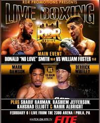 Derrick Whitley Jr. vs. Mark Dawson, RDR presents Live Boxing
