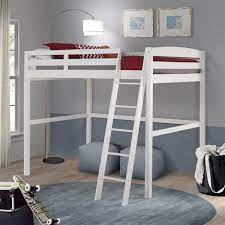 The height creates space below for a seating area, a work space, a he wanted a loft bed. Tribeca Full Size High Loft Bed White