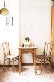 10% coupon applied at checkout. Vintage Interior Design Of Kitchen Space With Small Table Against Stock Photo Picture And Royalty Free Image Image 107542739