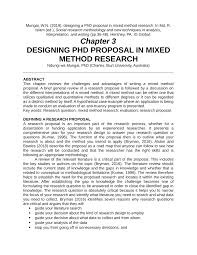Pdf Designing A Phd Proposal In Mixed Method Research