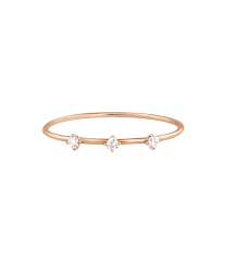 Les 3 ors symbolisent l'amour, l'amitié et la fidélité. Vanrycke Bague Stardust Or Rose 3 Diamants