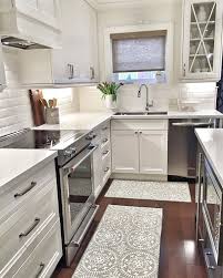 If you have a narrow kitchen, consider using a runner rug. Instagram Photo By Househaven Aug 10 2016 At 7 07pm Utc Small White Kitchens Kitchen Design Home Kitchens