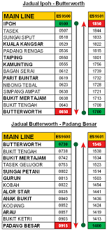 Butterworth train station is also connected to the ktm komuter line which runs from butterworth to padang besar on the border with thailand, where passengers can transfer to thailand railway services for ets platinum. Tiket Ets Ke Arau Ets Ipoh To Arau Train Schedule Jadual Ktm