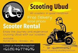 Scooting Ubud Best Service Scooter Rental Ubud All Scooter In Good Conditions Provide Free Delivery And Pickup Scooter To Your Villa Booking By Text As M