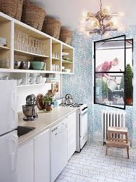 Kitchen Update Ideas Blue White Wallpaper Small Kitchen Storage Small Kitchen Inspiration Kitchen Inspirations