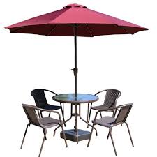 Sun umbrellas add style & safety to your space. Outdoor Furniture Garden Set With 4 Chairs 1 Table And 1 Large Umbrella Heavy Duty Balcony Patio Cafe Hotels Canopy Shopee Malaysia