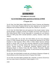 Tan sri mohd bakke salleh is currently the executive deputy chairman and managing director of sime darby plantations bhd. Mpob Tweets On Twitter Mpob Press Release Tan Sri Mohd Bakke Salleh Appointed As Chairman Of Mpob 6th August 2018 Pressreleasempob