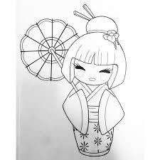 Japanese Geisha Coloring Pages Geisha Coloring Pages In 2020 Doll Tattoo Kokeshi Tattoo Kokeshi Dolls