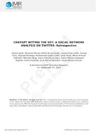 PDF) "CHATGPT HITTING THE SKY: A SOCIAL NETWORK ANALYSIS ON TWITTER:  Retrospective " (Preprint)