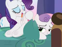 1725436 - explicit, artist:shutterflyeqd, rarity, sweetie belle, pony,  unicorn, g4, age difference, ahegao, analingus, analingus on female,  anatomically correct, anus, ass up, bed, bedroom eyes, belle sisters,  blanket, blushing, both cutie marks,
