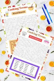 Drei eigelb the yolks of three eggs. Cooking Terms Word Search And Puzzles With Free Printable