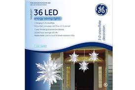Ge Staybright 3 D Hanging Snowflake Decoration Cool White Blue Snowflake Decorations Snowflakes Saving Light