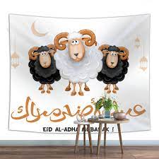 In arabic, eid literally translates to festival, holiday or feast, and adha translates to sacrifice, making this holiday the festival of the sacrifice. 2019 Muslim Eid Al Adha Hangbi Eid Mubarak Decor Gulben Festival Background Poster Hanging Mural Islamic Tapestry Eid Decoration Party Diy Decorations Aliexpress