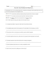 nouns worksheets possessive nouns worksheets