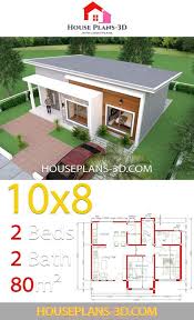 House plans, home plan designs, floor plans and blueprints. House Plans 10x8 With 2 Bedrooms Shed Roof House Plans S House Plans House Construction Plan House Roof