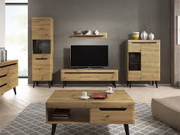 Le meuble tv dispose de rangements supplémentaires et fait office de support pour accueillir 1 ou plusieurs écrans et vos divers objets de salon. Meuble Tv 107 Cm Nordi Retro Chene Et Noir Bobochic