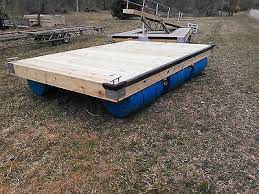 Ok i build all kinds of things because a love to build. 8 X 12 Floating Boat Dock With Blue Plastic 55 Gallon Drums In 2021 Floating Boat Docks Floating Boat Boat Dock