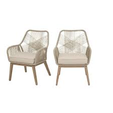Hampton Bay Haymont Stationary Steel Wicker Outdoor Patio Dining Chair With Beige Cushion 2 Pack Frs80961 2pk The Home Depot In 2020 Patio Dining Chairs Wicker Patio Chairs Outdoor Dining Chairs