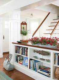16 Trendy Top Of Stairs Landing Ideas Half Walls Bookshelves In Living Room Half Wall Room Divider Half Wall Decor