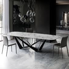 Modern Stylish Rectangle White Faux Marble Top Dining Table With Black Metal Base In Small Medium Large In 2020 Marble Top Dining Table Dining Table Marble Modern Dining Table