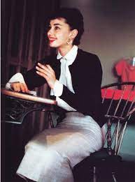 Off duty, she was a huge stylish chiffon maxi skirt, $19, may kool | white short sleeve boxy shirt, $60, river. Audrey Hepburn Shirt And Pencil Dress Audrey Hepburn Tribute