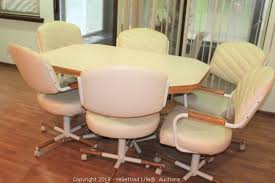 Rolling kitchen islands are very practical simply because you can move them around and change their position and location. Resettled Life Auctions Auction Absolute Living Estate Auction With Additions Holly Woods Dr Ft Thomas Ky Item Kitchen Table And Six Rolling Chairs