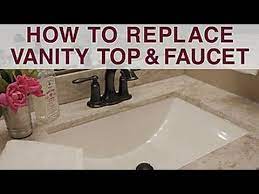 Understanding the basics of how a bathroom vanity is installed will make it easy to do this work yourself. How To Change Your Bathroom Counter Google Search Removingbathroomfaucetyoutube Faucets Diy Bathroom Sink Diy Diy Bathroom Vanity