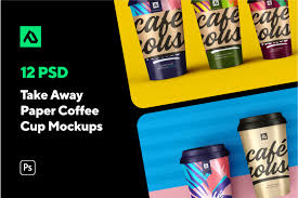 Download Take Away Paper Coffee Cup Mockup Set In Packaging Mockups On Yellow Images Creative Store PSD Mockup Templates
