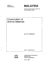 Conservation Of Archive Materials Malaysia Mission Unesco Digital Library