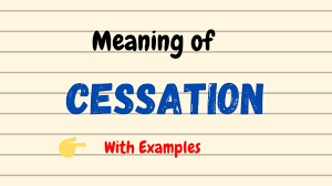 A ceasing or discontinuance, as of action, whether temporary or final. Daily Vocabulary Cessation Meaning Vocabgram Youtube