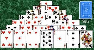 As usual, shuffle the deck.deal cards to form a pyramid, starting with a row of 1 card, followed by a row of two cards, and so on, down to a row of 7 cards. Pyramid Solitaire Wikipedia