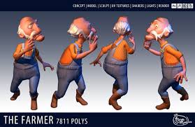 Cornfiscated 3d Modelsheet Farmer By Dizzyclown On Deviantart Animation Farmer Character