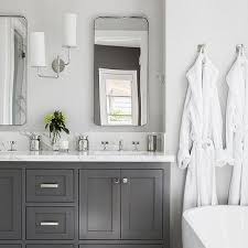 Shop for bathroom cabinets in bathroom furniture. Dark Gray Master Bath Vanity Cabinets With Shiplap Walls Cottage Bathroom