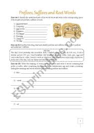 It is neat to see how if you understand the meaning of the prefix and root word, it's easy to figure out the. Prefixes Suffixes And Root Words Esl Worksheet By Sil Cp