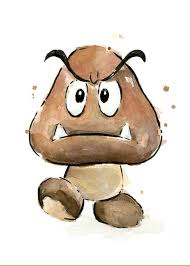 Jun 15, 2020 · printable super mario goomba pdf coloring page. Goomba Watercolor Greeting Card For Sale By Olga Shvartsur
