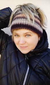 Ponytail Hat With Mittens, Winter Women Set