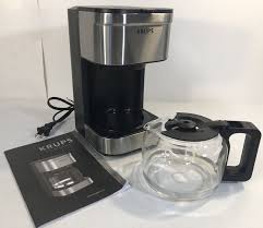 Find great deals on ebay for krups coffee maker. Krups Simply Brew Compact Filter Drip Coffee Maker 5 Cup Silver Glass Preowned For Sale Online