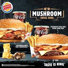 Enjoy special offers, great deals on their food menu and many more. Burger King Mushroom Swiss King
