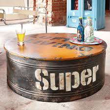 Round Coffee Table Barrel Oil Drum Industrial Style Party Table Living Room In 2020 Industrial Style Coffee Table Coffee Table Furniture Drum Coffee Table