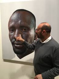 Archibald Prize 2016 finalist Nick Stathopoulos with 'Deng' , Art Gallery  of NSW