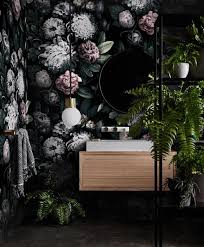Donkere Bloemen Behang Bloemen Behang Donkere Bloemen Peony Behang Zwarte Bloemen Behang Verwisselbare Behang Tropisch Behang Black Floral Wallpaper Peony Wallpaper Floral Wallpaper