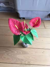 红掌折纸教程之花 origami flowers origami crafts paper flowers diy