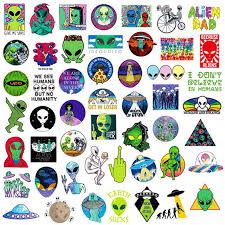 Gambar tersebut bisa anda download langsung, caranya silahkan klik pa. 50pcs Stiker Gambar Kartun Alien Ufo Diy Untuk Skateboard Laptop Mobil Shopee Indonesia