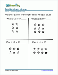 These math worksheets for children contain. Fractional Part Of Sets Worksheets K5 Learning