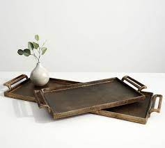 I have read in places that one can dye the wood, then use a walnut stain. Long Metal Decorative Tray Pottery Barn